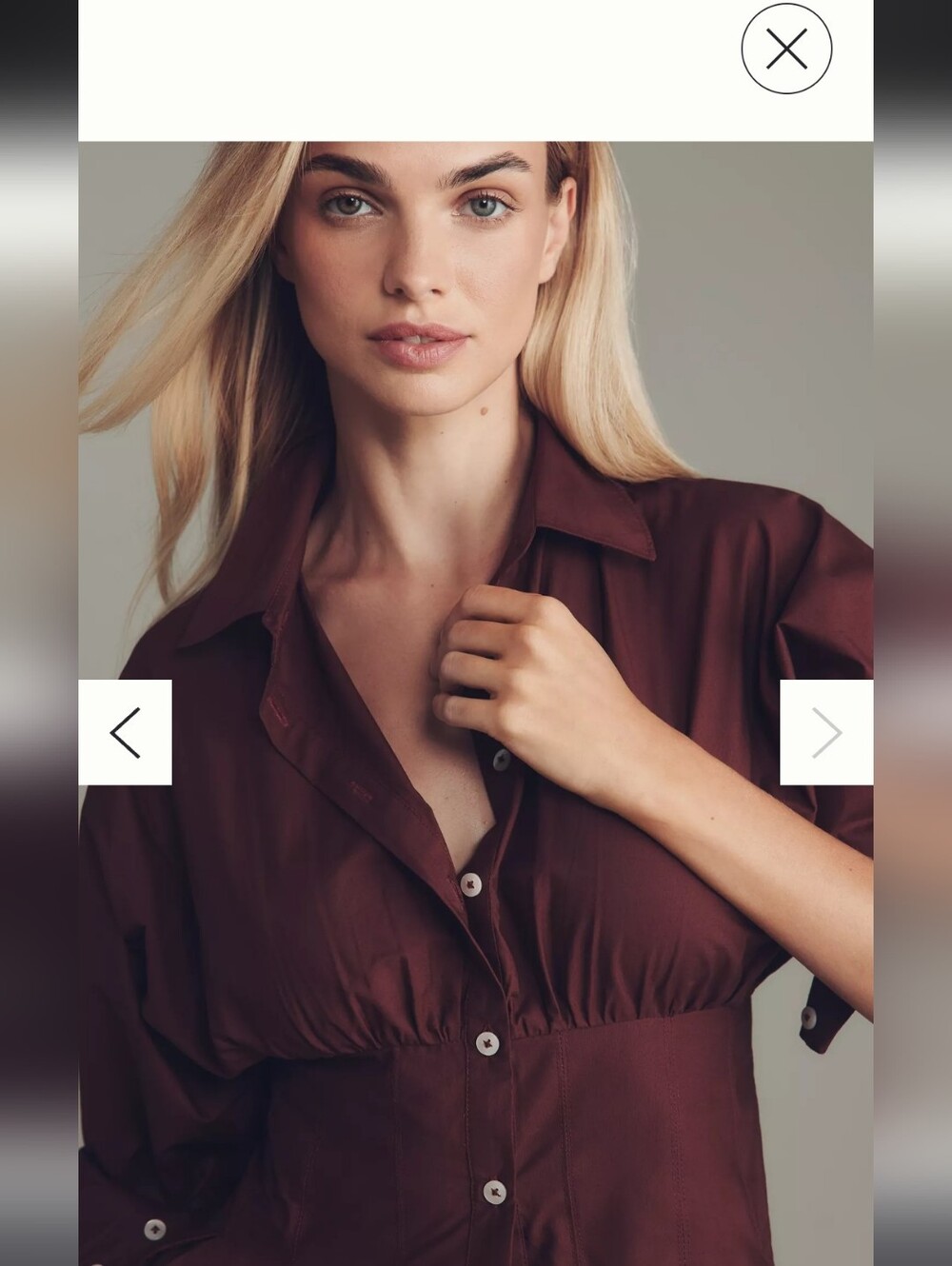 Maeve Long-Sleeve Cinched Buttondown Shirt